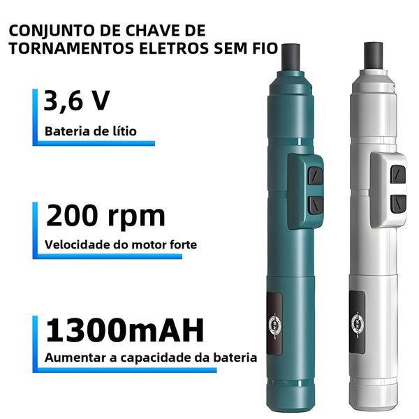 Imagem de Conjunto De Mini Chave De Fenda Elétrica Sem Fio Recarregável USB 3.6V 200r Min Ferramenta Elétrica