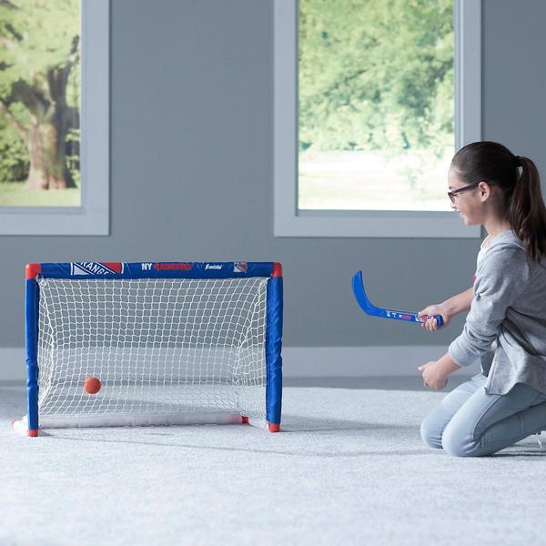 Conjunto de mini hóquei Franklin Sports NHL New York Rangers Imagem de Conjunto de mini hóquei Franklin Sports NHL New York Rangers