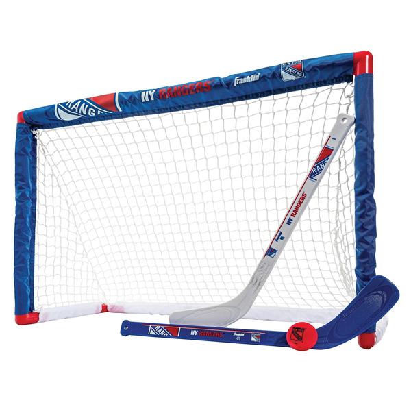 Conjunto de mini hóquei Franklin Sports NHL New York Rangers Imagem de Conjunto de mini hóquei Franklin Sports NHL New York Rangers