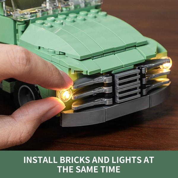 Imagem de Conjunto de modelos de construção FUNWHOLE Retro Farm Truck com LED 499 unidades