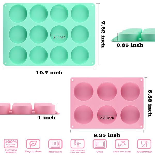 Imagem de Conjunto de moldes Cake Puck HUAKENER, pacote com 3, 2 raspadores de silicone