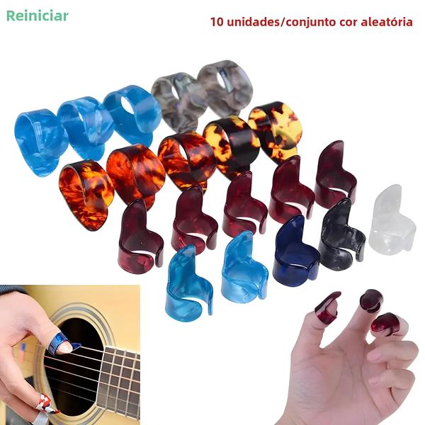 Imagem de Conjunto De Palhetas De Dedo Indicador De Polegar Para Mão Direita Para Guitarra Acústica, 10 Peças