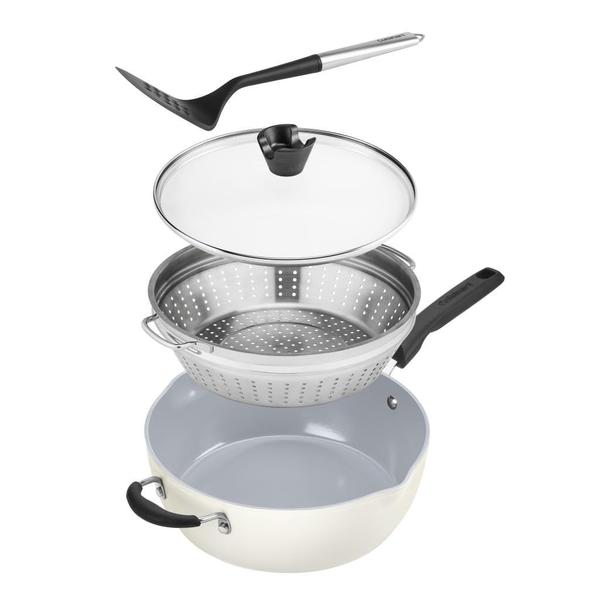 Conjunto de Panela Cuisinart Preferred 4 Peças (4,25 L, Creme) Imagem de Conjunto de Panela Cuisinart Preferred 4 Peças (4,25 L, Creme)