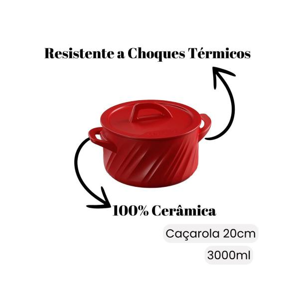 Conjunto De Panelas 100% Ceramica Twist 5 Pçs Vermelho - Ceraflame Imagem de Conjunto De Panelas 100% Ceramica Twist 5 Pçs Vermelho