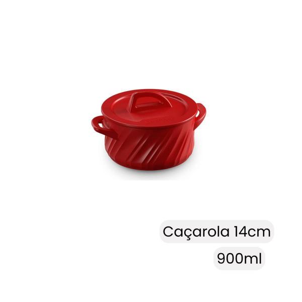 Imagem de Conjunto De Panelas 100% Ceramica Twist 5 Pçs Vermelho