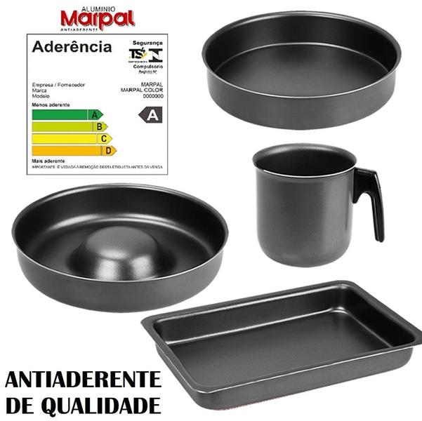 Imagem de Conjunto de Panelas 13Pçs Teflon c/ 4 Facas Inox Coloridas