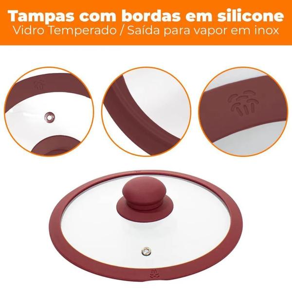 Imagem de Conjunto de panelas 5 pçs com fundo de indução Pink - CASA AMBIENTE