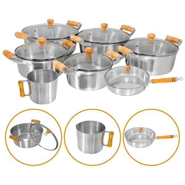 Conjunto De Panelas 7 Peças Alumínio Fundido Batido Grosso - Feheros Shop