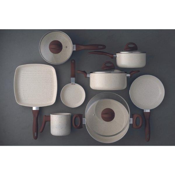 Conjunto de Panelas 8 Peças Ceramic Smart Plus Vanilla Brinox 4791/105 Imagem de Conjunto de Panelas 8 Peças Ceramic Smart Plus Vanilla Brinox 4791/105