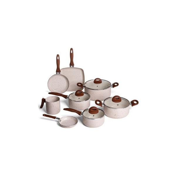Conjunto de Panelas 8 Peças Ceramic Smart Plus Vanilla Brinox 4791/105 Imagem de Conjunto de Panelas 8 Peças Ceramic Smart Plus Vanilla Brinox 4791/105