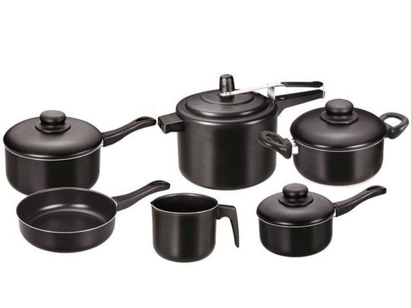 Conjunto de Panelas Alumínio Fortaleza - Black Super 800856 Antiaderente 6 Peças Imagem de Conjunto de Panelas Alumínio Fortaleza - Black Super 800856 Antiaderente 6 Peças