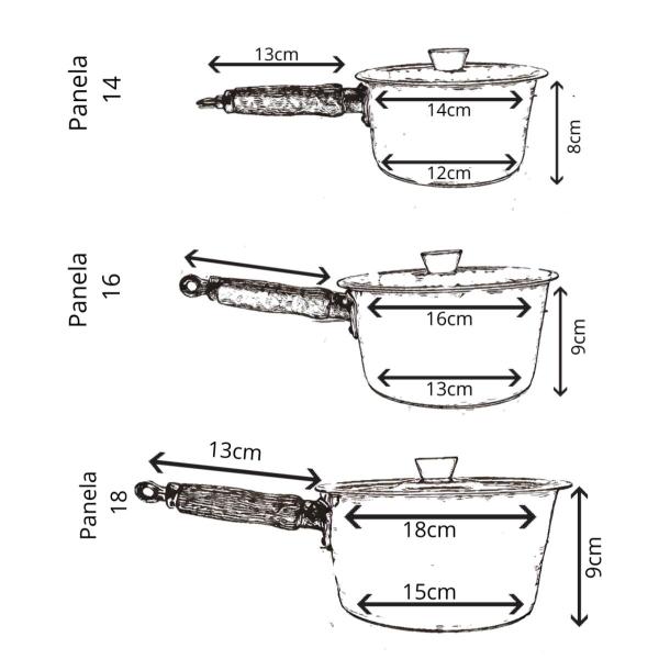 Imagem de Conjunto de Panelas Alumínio Grosso 5pçs Tamanho 14cm á 22cm