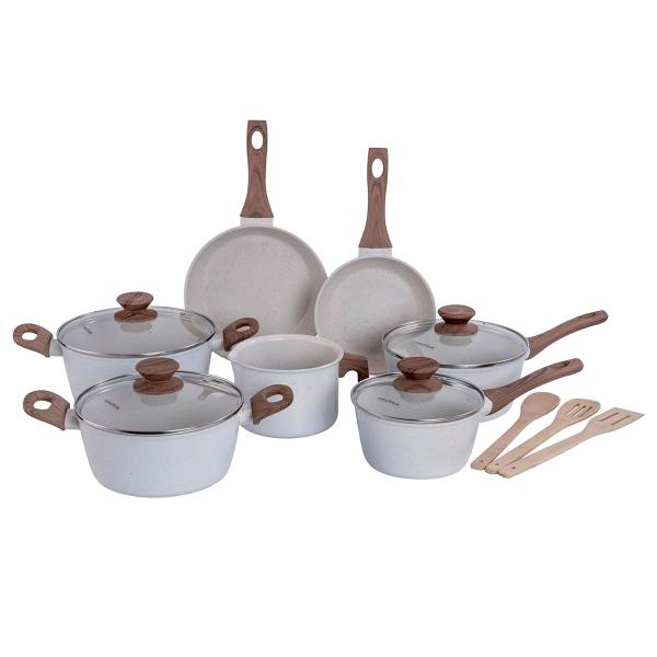 Conjunto de Panelas Antiaderente Style Cook Marmol 10 Peças - MIMO Conjunto de Panelas Antiaderente Style Cook Marmol 10 Peças - MIMO
