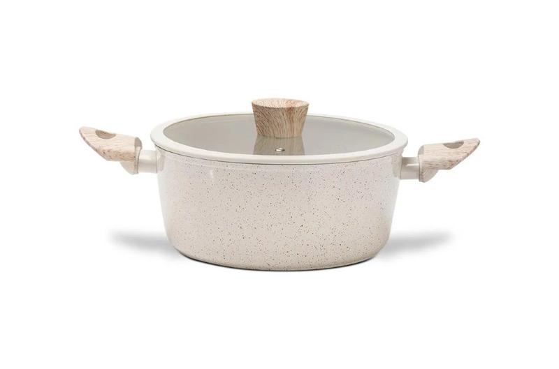 Imagem de Conjunto de Panelas Ceramic Life Sirius em Alumínio Antiaderente Cerâmico Vanilla e Fundo de Indução 6 Peças - Brinox