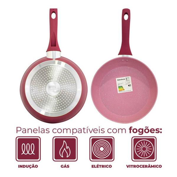 Conjunto de Panelas com Fundo de Indução Viena Red - casambiente Imagem de Conjunto de Panelas com Fundo de Indução Viena Red
