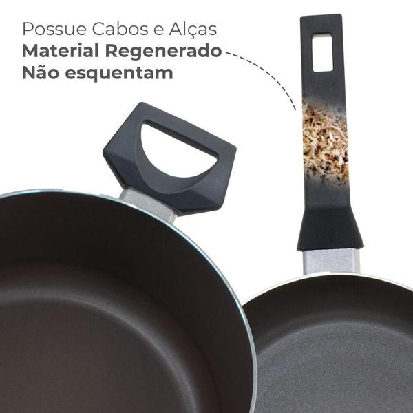 Imagem de Conjunto de Panelas Com Panela de Pressão 3L Ceramic Life Preserve Vapt Cinza 6 peças - Brinox