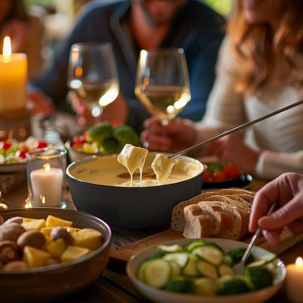 Imagem de Conjunto de Panelas de Fondue de Queijo Artestia - Estilo Suíço 2,1 Qt - Ferro Fundido