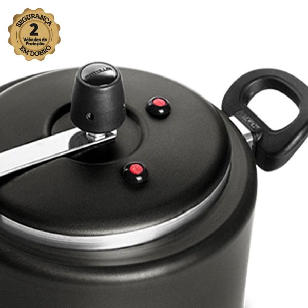 Conjunto De Panelas + Panela de Pressão Preto Antiaderente 6 Peças Patolux Imagem de Conjunto De Panelas + Panela de Pressão Preto Antiaderente 6 Peças Patolux