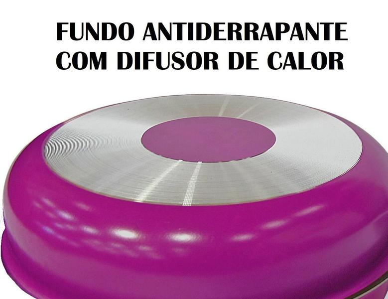 Imagem de Conjunto De Panelas Teflon Lilás 06 Peças Antiaderente