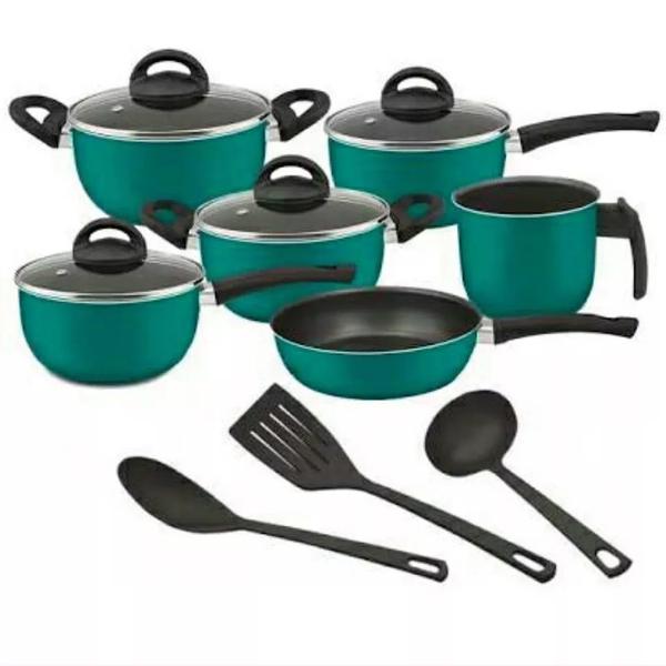 Conjunto de panelas verde 09 peças Antiaderente - Marpal Imagem de Conjunto de panelas verde 09 peças Antiaderente