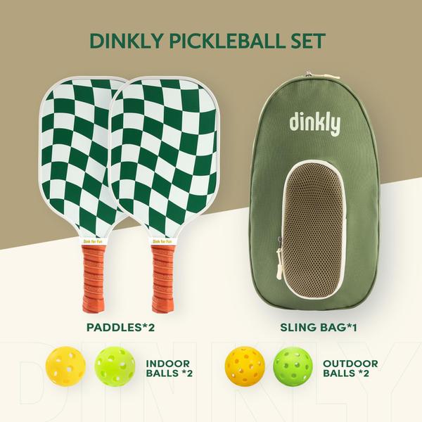 Imagem de Conjunto de pás de pickleball Dinkly Pickleball com bolas e bolsa x2