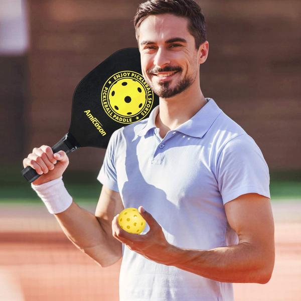 Imagem de Conjunto de pás Pickleball Amicoson com 4 pás, 8 bolas e bolsa