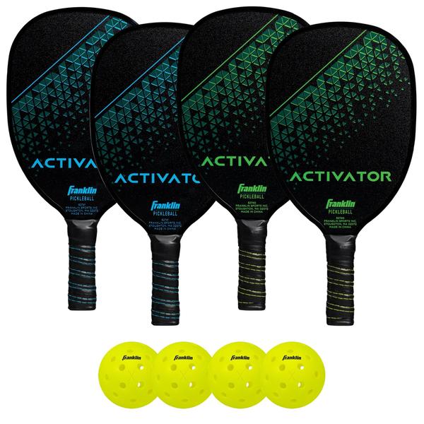 Imagem de Conjunto de pás Pickleball Franklin Sports Wooden para 4 jogadores com bola