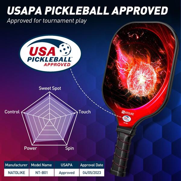 Imagem de Conjunto de pás Pickleball Lightweight aprovado pela NATOLIKE pela USAPA