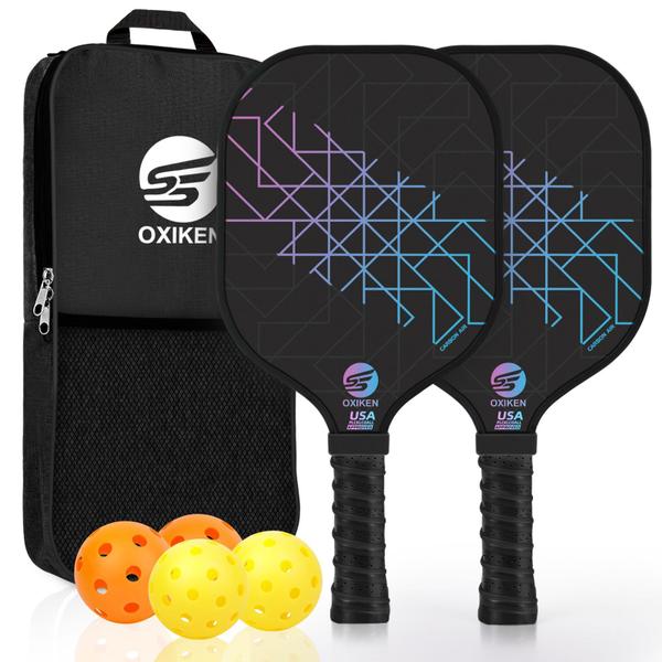 Imagem de Conjunto de pás Pickleball SS OXIKEN OXIKEN, pacote com 2 unidades de fibra de carbono