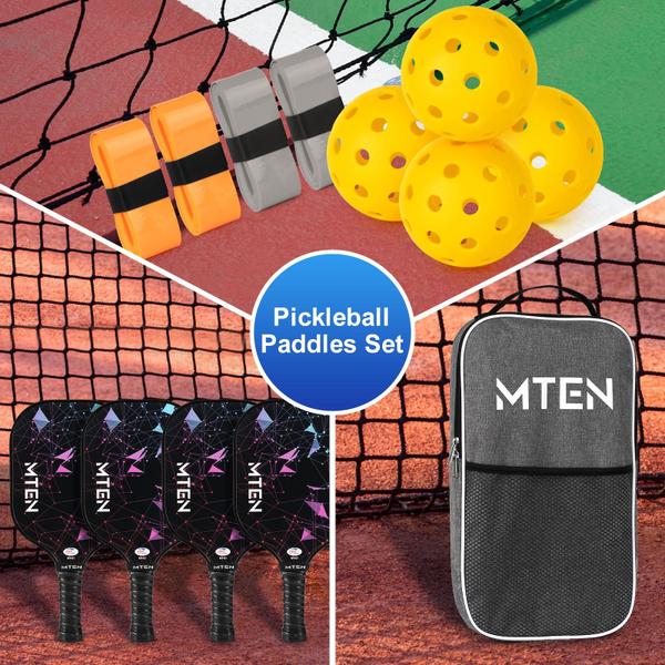 Imagem de Conjunto de pás Pickleball, superfície de fibra de vidro MTEN, aprovado pela USAPA