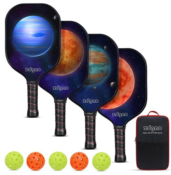 Imagem de Conjunto de pás Pickleball YDDS com 4 pás, 5 bolas e bolsa