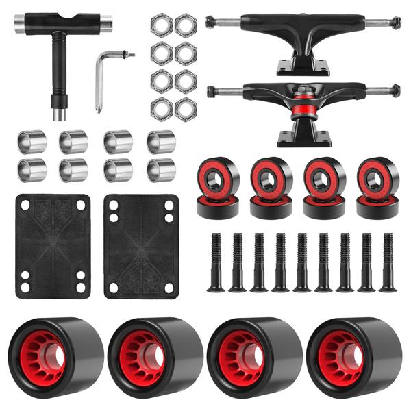 Imagem de Conjunto de peças de skate AXDT com caminhões 5.0, rodas de 60 mm e mais