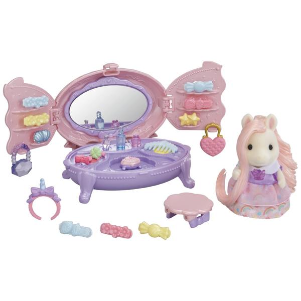 Imagem de Conjunto de penteadeira Dollhouse Playset Calico Critters Pony's