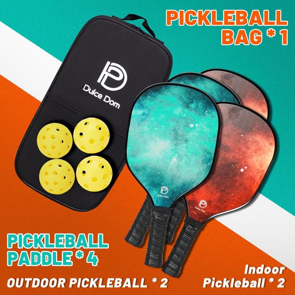 Imagem de Conjunto de pickleball DULCE DOM Paddle aprovado pela USAPA com 4 bolas e bolsa