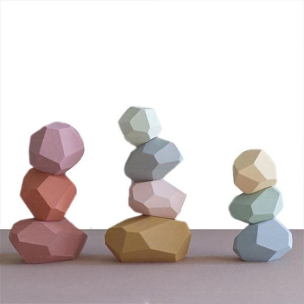 Conjunto de pinho natural leve de madeira Balance Blocks Wokex Imagem de Conjunto de pinho natural leve de madeira Balance Blocks Wokex