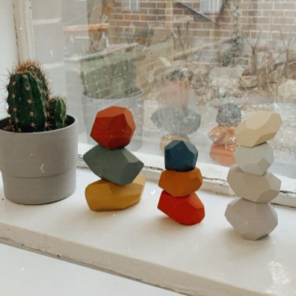 Conjunto de pinho natural leve de madeira Balance Blocks Wokex Imagem de Conjunto de pinho natural leve de madeira Balance Blocks Wokex