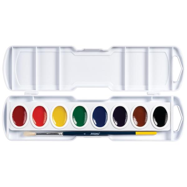 Imagem de Conjunto de pintura em aquarela Prang Oval Pan de 8 cores com pincel