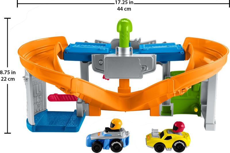 Imagem de Conjunto de pista de corrida de brinquedo Fisher-Price Little People Hot Wheels