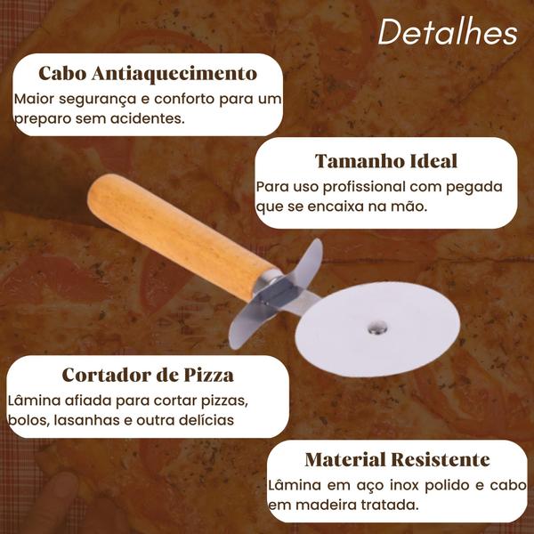 Imagem de Conjunto de Pizza Tábua e Cortador Bambu