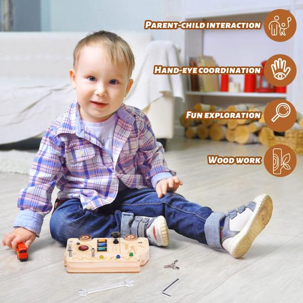 Imagem de Conjunto de placas de chave de fenda Car Busy Board para crianças Montessori