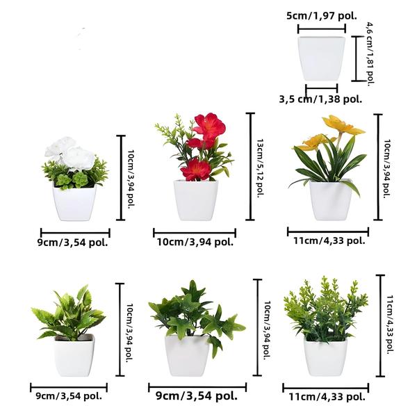 Imagem de Conjunto De Plantas Artificiais De 6 Peças Para Escritório, Foyer, Jardim, Pátio, Escritórios