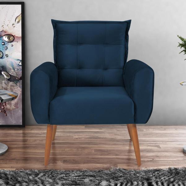 Imagem de Conjunto de Poltronas Decorativas Atlas Veludo Azul