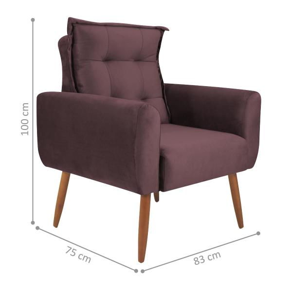 Imagem de Conjunto de Poltronas Decorativas Atlas Veludo Rose