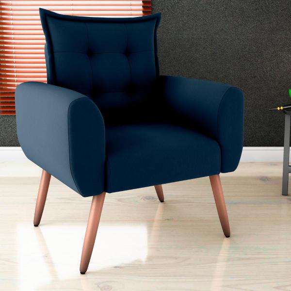 Imagem de Conjunto de Poltronas Decorativas Lily Suede Azul