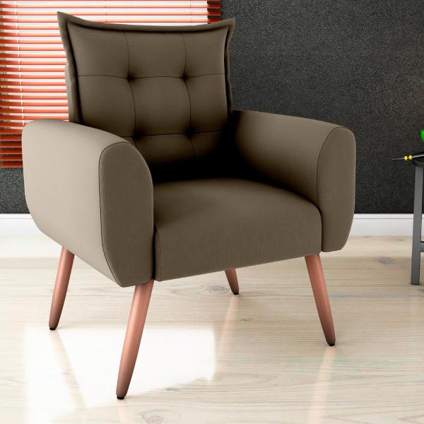 Imagem de Conjunto de Poltronas Decorativas Lily Suede Cappuccino