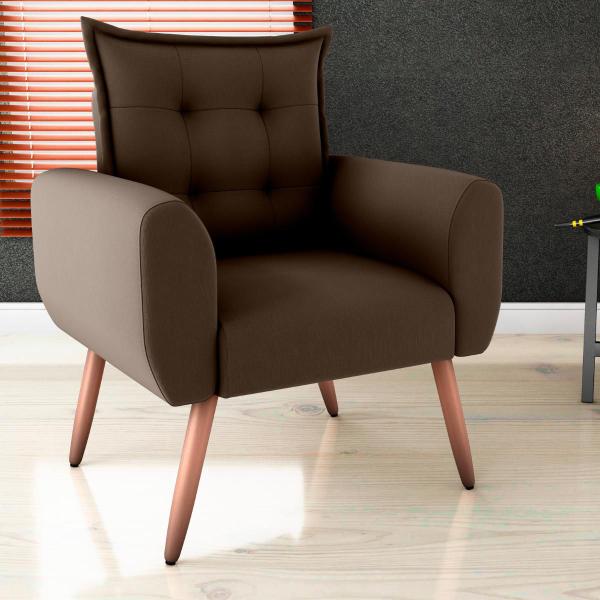 Imagem de Conjunto de Poltronas Decorativas Lily Suede Marrom