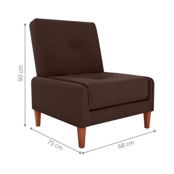 Imagem de Conjunto de Poltronas Decorativas Sitka Suede Marrom