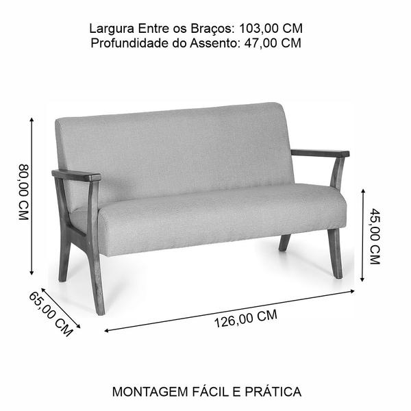 Imagem de Conjunto de Poltronas Estofadas em Madeira Maciça Cléo Cinza  Straub Web