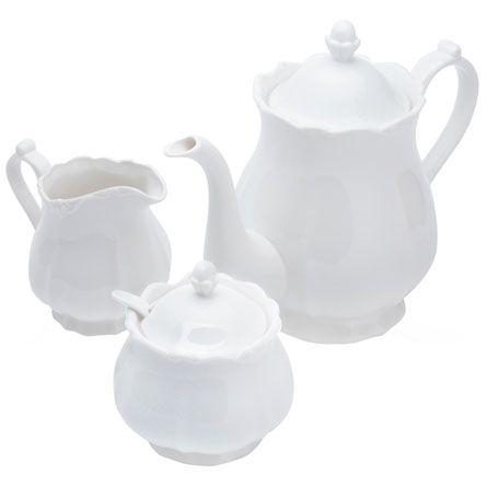 Imagem de Conjunto de porcelana para chá Fancy branco 03 peças