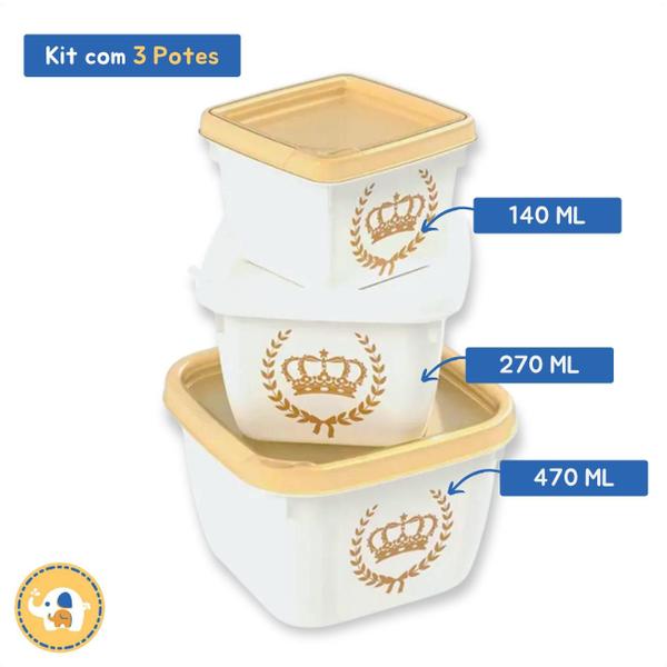 Imagem de Conjunto de Potes Conect 3 unidades Coroa Plasútil